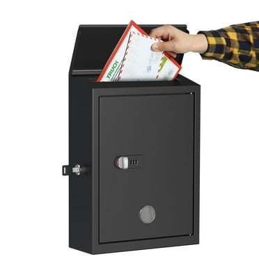WeHere Mailbox Wall Mount with Combination Lock, Business Suggestion box, Metal Key Drop Box