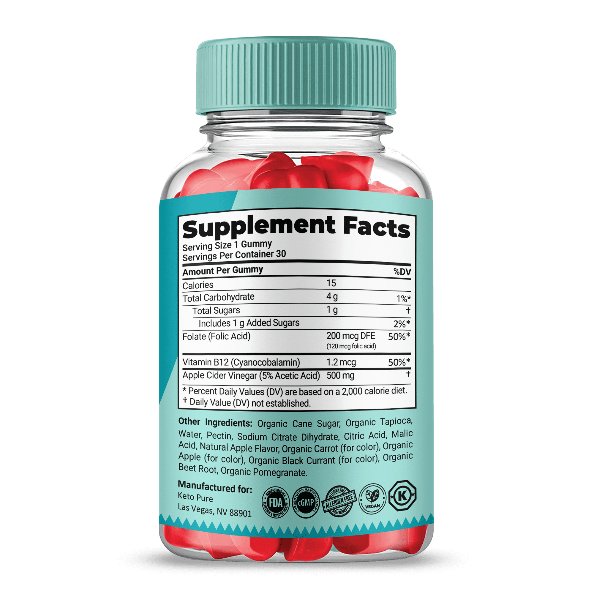(5 Pack) Keto Pure ACV Gummies, Keto Pure Keto + ACV Gummies, Maximum Strength Official Supplement for Men and Women