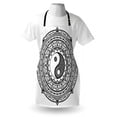 thumbnail image 3 of Ying Yang Apron Circle Mandala Pattern with Yin Yang Sign Made with Paisley Motif Karma Cosmos, Unisex Kitchen Bib Apron with Adjustable Neck for Cooking Baking Gardening, Black White, by Ambesonne, 3 of 3