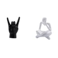 thumbnail image 1 of Estatua de gesto de roca, figura abstracta, lector, pensador, escultura de resina, adecuada para sala de estar, oficina, decoración de mesa, regalo, 1 of 8