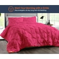 thumbnail image 2 of Queen Comforter Pinch Hot Pink 300 GSM Plush Siliconized Microfiber Fill Duvet Insert Box Stiched Quilted Fluffy Soft 600 TC Egyptian Cotton Shell with Piping & Pillowcases, 2 of 8