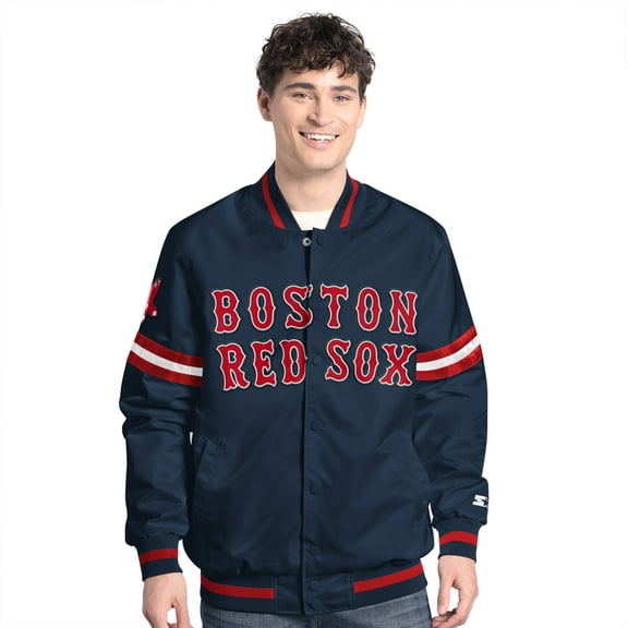 Men's-Starter Navy Boston Red Sox Scout Full-Snap Varsity Jacket