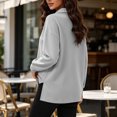 thumbnail image 6 of Vivianyo HD Women's Point Collar Split V Neck Long Sleeve Top, Side Slit Loose Fit Pullover Shirt for Autumn Commuting Casual Daily Activities, Sizes S-3XL, 6 of 8