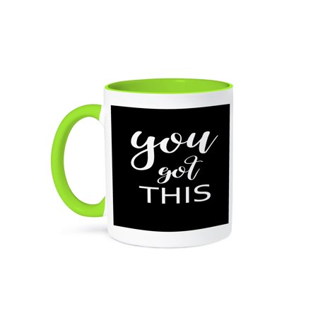 3drose, You Got This Motivational Phrase, 11oz Two-tone Green Mug