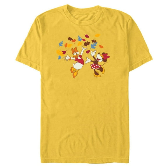 Disney Minnie Mouse and Daisy Duck Thanksgiving Fun - Short Sleeve Blended T-Shirt for Adults - Customized-Yellow