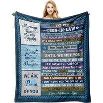 Son in Law Gifts from Mother in Law, Son in Law Gifts, Gifts for Son in Law Throw Blanket 60"x50", Son in Law Birthday Gifts, Son in Law Gift Ideas for Christmas Wedding Anniversary Father''s Day