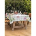 thumbnail image 2 of Outdoor Tablecloth with Umbrella Hole and Zipper, Pink Purple Flower Rectangle Table Cloth 54x80 Inch Waterproof Tablecloth, Spring Country Floral Leaf Grey Plaid Picnic Table Cover for Patio Camping, 2 of 7