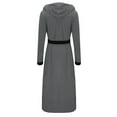 thumbnail image 1 of WZXFASHION Men's Winter Plush Lengthened Shawl Bathrobe Home Clothes Long Sleeved Robe Coat Intimates Grey L, 1 of 5