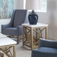 thumbnail image 2 of Uttermost Catali 22" Square Wood and Stone Top End Table in Ivory and Oatmeal, 2 of 9