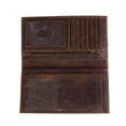 thumbnail image 4 of CTM Hunter Leather Distressed Checkbook Cover Wallet, 4 of 4