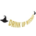 thumbnail image 2 of Drink Up Witches Banner Gold Glittery- Decoraciones para fiestas, Witches Mystery Party, Party Banner, Party Supplies Adepaton WRQX-535, 2 of 4