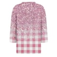 thumbnail image 5 of CIENVNSTG Womens Tops 3/4 Length Sleeve Crew Neck Shirt Summer Fashion Printed Tunic Tops Basic Tees Blouses Loose Fit Pullover Light pink XXL, 5 of 5