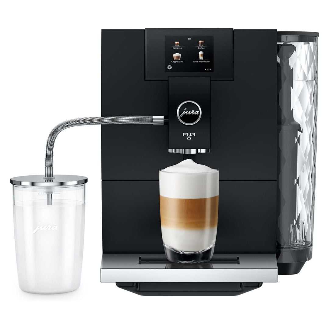 Jura ENA 8 Automatic Espresso Machine | 15 Recipes | Full Metropolitan Black | 15496