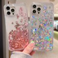thumbnail image 6 of iPhone 14 Pro 6.1''Liquid Floating Case,Quicksand Flowing Bling Glitter Sparkle Luxury Pretty TPU Bumper Heavy Duty Cute Love Heart Shockproof Case for Apple iPhone 14 Pro 6.1 2022 (Rose Gold), 6 of 11