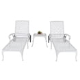 thumbnail image 4 of Spaco Chaise Lounge Chair Outdoor, Pool Lounge Chairs, Backrest Adjustable Courtyard Cast Aluminum Lying Bed, for Patio Garden Outdoor Beach, White, 4 of 14