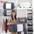 thumbnail image 6 of Spencer 2Pcs Foldable Storage Bag Clothes Blanket Large Capacity Quilt Closet Sweater Organizer Box Pouches (23.2"x16.1"x13.4", Blue-1), 6 of 10