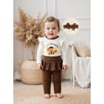 thumbnail image 6 of BemeyourBBs Baby Girl My First Thanksgiving Outfits Turkey Embroidery Romper Pants Headband Clothes Set, 6 of 9