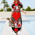thumbnail image 3 of CASINO RED QUEEN OF HEARTS PATTERN RED-HEARTS ART Long Sleeved Shirt Dress prom dress clothes for women, 3 of 6