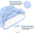 thumbnail image 6 of Scrub Cap for Women, Ponytail Pouch, Cotton Surgical Hat, Sweatband, Adjustable Tie Back Nurse Working Cap, Button Light blue Free size, 6 of 6