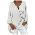 thumbnail image 1 of Uhndy Women's Plus Size Casual Shirts V Neck Long Sleeve Floral Print Summer Autumn Loose Shirt Tops, Women's Loose Tops, 1 of 4