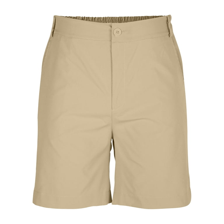 mens elastic waist dress shorts Coorders Men's Golf Shorts, Stretch Elastic Waist Men's Dress Flat Front Shorts with Pockets, Beige, M, Size: Medium