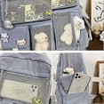 thumbnail image 5 of Mochila Kawaii con lindos accesorios de alfiler, colgante de peluche, mochila escolar Kawaii, mochila estética linda, 5 of 5