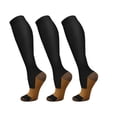 thumbnail image 1 of 3 pares de calcetines de compresión de cobre para hombre y mujer, de 20 a 30 mmHg, hasta la rodilla, con soporte para pantorrillas, XXL, 1 of 6
