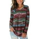 thumbnail image 1 of Camiseta de manga larga con cuello en V para mujer, camisetas holgadas con estampado inferior a la moda para Otoño e Invierno para fiesta, oficina, trabajo informal, 1 of 5