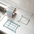 thumbnail image 4 of Adjustable Foldable PP Kitchen Organizer: Multifunctional Countertop Rack for Towels & Cups, No-Drill Installation, Space-Saving Design, Suitable for Kitchen/Canteen/Restaurant, Grey Color, Compact, 4 of 5