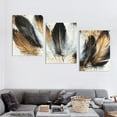 thumbnail image 4 of Feather Wall Art Modern Living Room Bedroom Wall Decoration Large Giclee Print Canvas Painting Artwork for Home Decor White Gold Brown Feather Picture Ready to Hang, 4 of 6