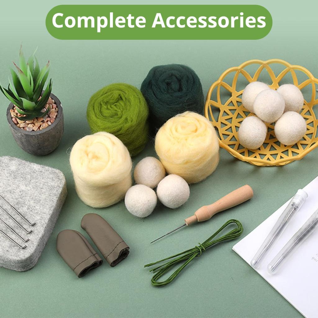 Rvaymup Monstera Plant Needle Felting Set with Felting Needle Instruction Felting Pad