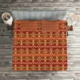 thumbnail image 3 of Ambesonne Ethnic Quilted Coverlet 3 Pcs, Style Ethnic, King Size, Ginger and Orange, 3 of 3