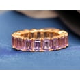 thumbnail image 3 of Amethyst Ring Silver Band,February Birthstone Ring,Full Eternity Anniversary Ring Gift For Women, 3 of 3