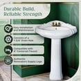 thumbnail image 3 of Renovator's Supply 26" Sheffield Deluxe Corner Bathroom Pedestal Sink, White, 3 of 13