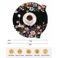 thumbnail image 6 of 15 Inch Round Placemats Set of 4, Black Spring Floral Non Slip Heat Insulation PP Table Mats, Elegant Flowers Farmhouse Botanical Washable Place Mats for Kitchen Dining Party Table Decor, 6 of 7