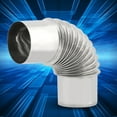 thumbnail image 2 of Connecteur de Tuyau Coudé en Acier Inoxydable 60mm pour Réchaud Mural Chauffe-Eau, 2 of 8