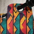 thumbnail image 3 of Ambesonne Grunge Grommet Curtain, Mosaic Style Zigzag Lines, 50" x 72", Teal Vermilion Plum, 3 of 6