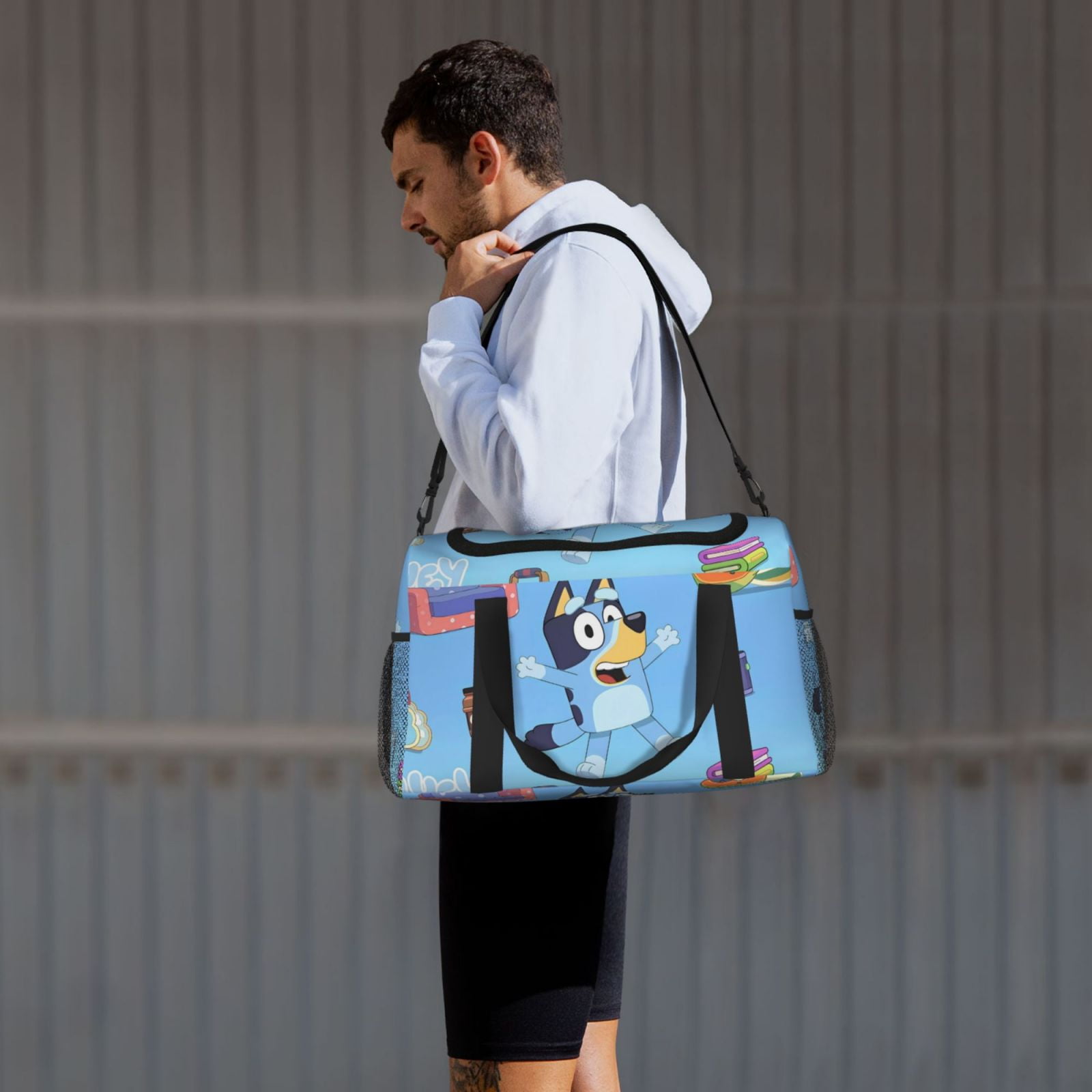 Silaia Bluey Print Travel Duffle Bag,Weekender Bag Carry On Tote Bags,Sport Gym Bag, Hospital Bag for Labor and Delivery, Overnight Bag Luggage Bag