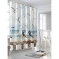 thumbnail image 3 of Fsddascl Coastal Seagull Shower Curtain Set - 48" x 72" Washable Bathtub Curtain with 12 Hooks, Summer Beach Ocean Birds Retro Waterproof Fabric Stall Shower Curtains for Bathroom/Bathtub Décor, 3 of 6