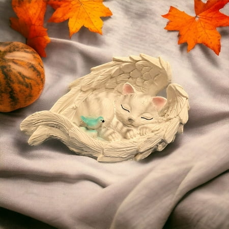 Ur Home Decor 9 Memorial Cat Statue &ndash; Weatherproof Resin Sleeping Cat Tribute for Garden & Home Decor