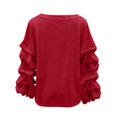 thumbnail image 7 of Women's Irregular Sleeve Sweatshirt, Fashion Oversized Pullover, Casual Loose Fit Crewneck Top, Drop Shoulder Long Sleeve Blouse, Trendy Streetwear Sweater for Women Red XL, 7 of 7