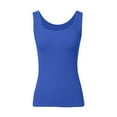 thumbnail image 5 of Krdevn Women's Sleeveless Scoop Neck Ribbed Tank Tops Fitted Basic Cami Tee Shirts -Blue,S, 5 of 5