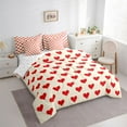 thumbnail image 3 of Manfei Cute Love Heart Bedding Comforter Set 7pcs, Fairy Tale Cartoon Queen Bedding Sets, Teens Kids Boys Girls Reversible Queen Sheet Sets, Super Cozy Room Decor, 3 of 7