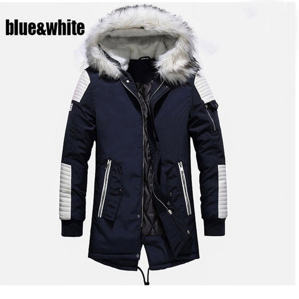 CNKOO 2019 New Winter Jacket Men Thicken Warm Parkas Casual Long Outwear Hooded Collar Jackets and Coats Men veste homme Walmart