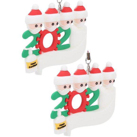 Christmas Decoration Hanging Pendant 2pcs Blessing Tree Santa Claus Holiday Decor