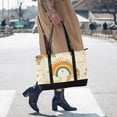 thumbnail image 4 of FORMRS Canvas Laptop Tote Bag for Women with 15.6" Computer Compartments Shoulder Handbag, Retro Rainbow, 4 of 7