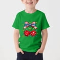 thumbnail image 2 of Kukoosong Kids Patriotic Print T-Shirt, Boys Girls American Flag Bow 4th of July Graphic Tee, Short Sleeve Casual Holiday Tops, 2 of 6