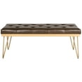 thumbnail image 2 of SAFAVIEH Marcella Contemporary Mid-Century Tufted Bench, Brown/Gold, 2 of 5