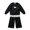 Black, variant on Zefriona Girls Floral Print Crewneck Sweatshirt and Wide Leg Pants 2-Piece Fall Set for Kids 0-13Y Gray Size 12