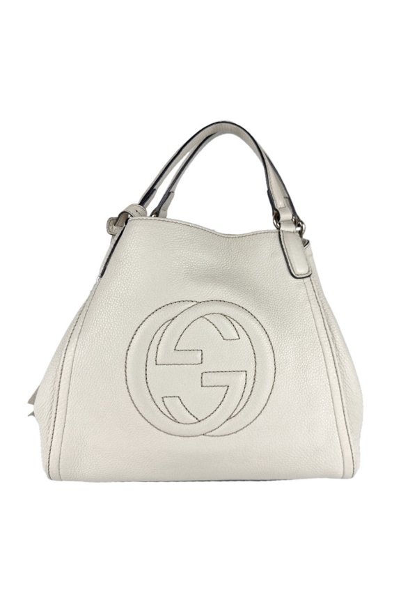 Pre-Owned Gucci GUCCI Interlocking G Soho Leather Handbag Shoulder Bag Ivory Women's 336751...